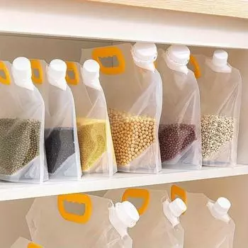 5 шт. герметичный мешок для хранения риса упаковочный мешок зерна влагонепроницаемый насекомонепроницаемый прозрачный утолщенный портативный мешок для пищевых продуктов 5PS