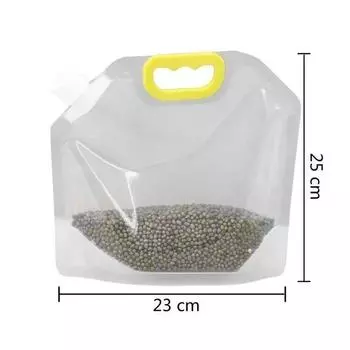 5 шт. Герметичный пакет для упаковки риса для хранения, Зерно, Влагостойкий, Защищенный от насекомых, Прозрачный, Утолщенный, Портативный, Многофункциональный, Пищевой 1.5L 5 Pcs