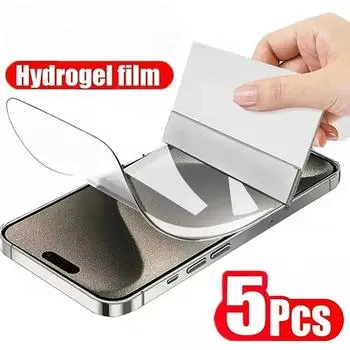 5 шт. гидрогелевая пленка с полным покрытием для iPhone 15 14 11 12 13 Pro Max 7 8 14 Plus Защитная пленка для экрана iPhone 13 12 Mini X XR XS MAX iphone 11 чистый