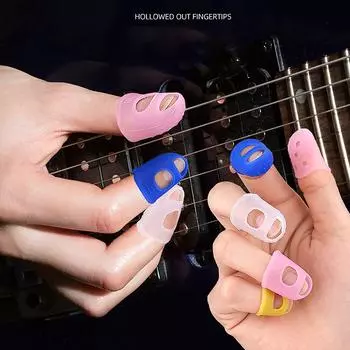 5 шт. гитара, гавайская гитара, фортепиано, защита для пальцев, набор силиконовых накладок для пальцев 1.8*2.5cm прозрачный