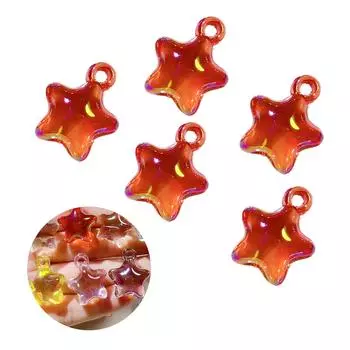 5 шт. гладкие пентаграммы брелок модные акриловые звездные подвески с отверстием идеальный шарм кулон для ювелирных изделий ремесла розовый