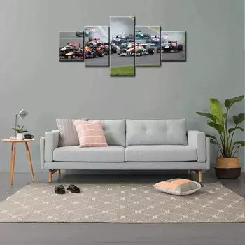 5 шт. гоночный автомобиль гоночный автомобиль искусство гоночный автомобиль нескольких размеров сосна 5 шт. фотографии настенный постер 5 панелей декор комнаты холст HD печать 20x35 20x45 20x55cm