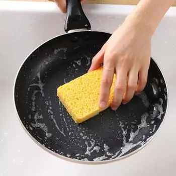 5 шт., губка для мытья посуды из натуральной древесной массы, утолщенная безмасляная кухонная волшебная салфетка, нано-прочная щетка, ткань для чистки кастрюль 3pcs