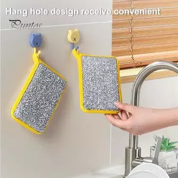 5 шт., губка, тряпки для мытья посуды, не царапающая проволока, ткань для чистки, влажная, сухая, многоразовая проволока, тряпки для мытья посуды 5pcs