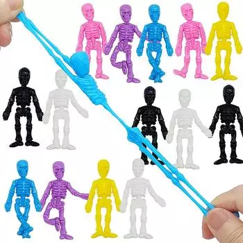 5 шт. Хэллоуин растягивающийся скелет сувениры для вечеринки Tpr мягкая резина зомби ужасы игрушка для снятия стресса Хэллоуин подарки для мужчин и детей