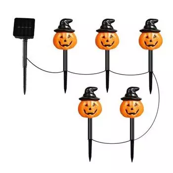 5 шт. Хэллоуин солнечные фонари колышки жуткий призрак тыква череп колышки фонари водонепроницаемые наружные украшения Хэллоуина огни для сада дорожки двора D 1