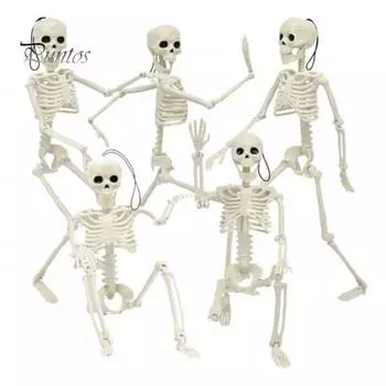5 шт. Хэллоуин украшения скелет 16 полный корпус мини пластиковый скелет фигурка с подвижными суставами для Хэллоуин вечеринка двор газон сад декор белый
