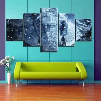 5 шт. HD настенная художественная картина с изображением носа слона на холсте для декора гостиной, украшения дома, принты, постеры F2642 20x35cm*2 20x45cm*2 20x55cm*1