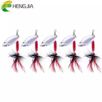 5 шт. HENGJIA 0,3 унции металлические рыболовные ложки наживка с большим лезвием форель окунь щука рыболовная приманка 5pc