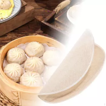 5 шт. хлопчатобумажная ткань для пароварки сетчатый коврик круглая клетка для приготовления на пару пельменей 24cm