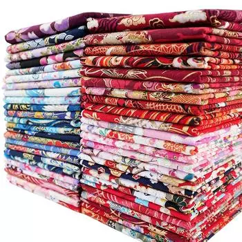5 шт. хлопчатобумажная ткань ручной работы в стиле пэчворк с японским принтом, ткань с цветочным узором, ткань для пэчворка