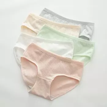 5 шт. хлопковое нижнее белье для девочек, студенческие трусы, трусики для женщин L разноцветный