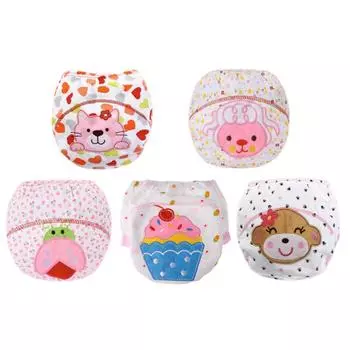 5 шт. хлопковые подгузники для мальчиков и девочек, подгузники, штаны, многоразовые штаны для приучения к горшку, моющиеся детские подгузники S