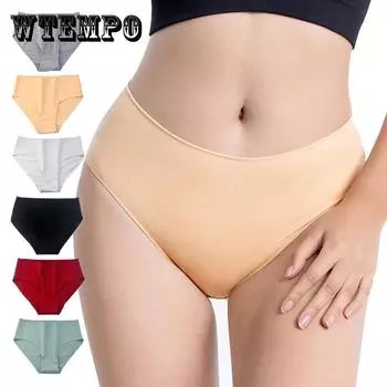 5 шт. хлопковые трусики женские бесшовные сексуальные трусы со средней талией базовые эластичные трусы нижнее белье мягкие дышащие трусики 5PC M разноцветный