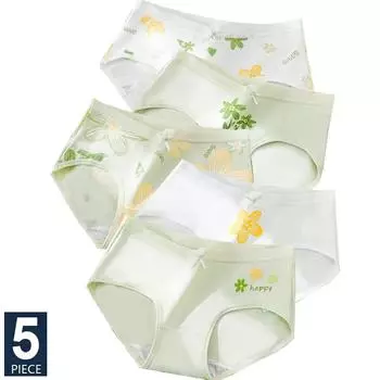 5 шт., хлопковые женские трусики, дышащее нижнее белье, милые трусы для молодых девушек, сексуальные трусики с низкой талией, женское нижнее белье M&5pcs