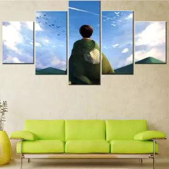 5 шт. Холст Атака Титанов Аниме Плакат Современные Модульные Картины на Холсте Настенное Искусство для Домашнего Декора Популярные Стильные Картины 20X35 20X45 20X55cm