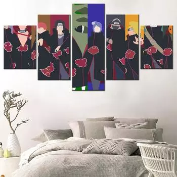5 шт. Холст Картина Япония Аниме Персонаж из мультфильма Конан Настенное искусство Современное украшение комнаты Плакаты на стене Домашние фотографии без рамки 20x35cm*2 20x45cm*2 20x55cm*1