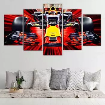5 шт., холст, настенное искусство, гоночный автомобиль Renault RS18 F1, мультикартины, HD печатные постеры для гостиной, мальчика, спальни, стены 20x35cm*2 20x45cm*2 20x55cm*1