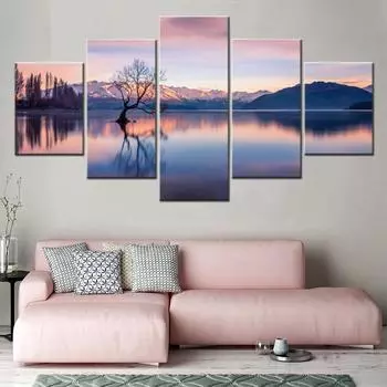 5 шт. холст настенное искусство пейзаж постер картина Новая Зеландия Nuture обои модульный домашний декор картина печать гостиная без рамки 20x35cm*2 20x45cm*2 20x55cm*1 No Frame