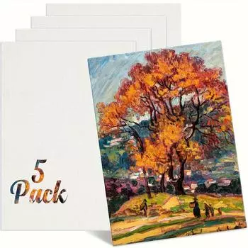 5 шт. Холстовые доски для рисования Холсты для рисования 8x10 с хлопковой грунтовкой, бескислотные пустые холстовые панели для масляной краски, акварель, акриловая краска, гуашь 20cm*25cm5-Pack