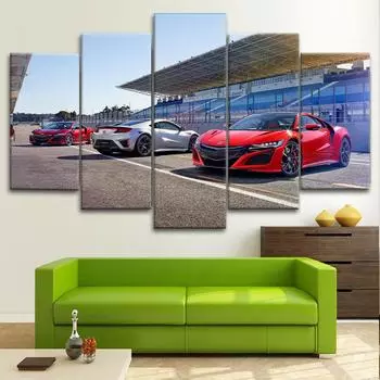 5 шт. Honda NSX 3 красные, белые автомобили гоночные 5 шт. холст настенная художественная печать HD домашний декор фотографии картины плакат 5 шт. HD печать 20x35 20x45 20x55cm