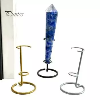 5 шт. хрустальная палочка подставка для демонстрации металлическая хрустальная колонна держатель настольная подставка для демонстрации драгоценных камней горных пород минералов B серебряный