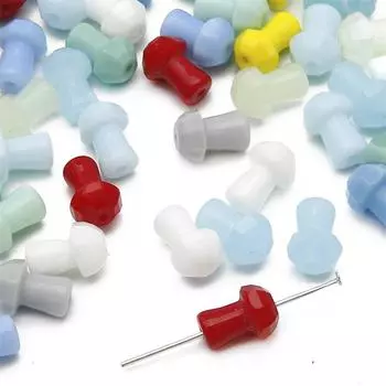 5 шт. хрустальные стеклянные бусины в виде грибов, свободные бусины-разделители для изготовления ювелирных изделий, браслета «сделай сам», ожерелья бирюзовый