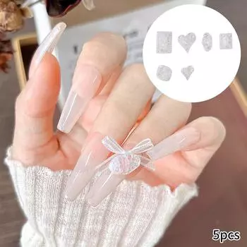 5 шт. хрустальные толстые квадратные многосекционные острые дно хрустальные прозрачные 3D украшения для ногтей со стразами A6