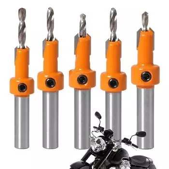 5 шт. хвостовик HSS деревообрабатывающий зенковочный фрезерный набор для мотоцикла, экстрактор винтов, Remon Demolition для фрезы по дереву серебряный