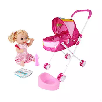 5 шт. игрушечная коляска для кукол для девочек в возрасте от 02 лет радуга Strawberry