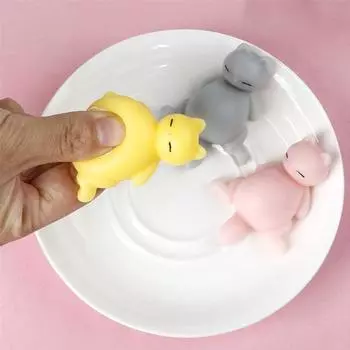 5 шт., игрушки для сжимания кошек, милые развлечения, мягкие TPR, интересные игрушки для котят, декомпрессионная вечеринка, пользу белый