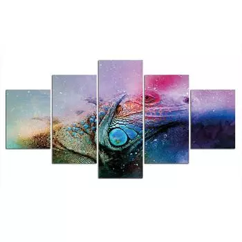 5 шт., игуана, ящерица, животное, 5 шт., домашний декор, современный постер без рамки, HD принт, декор для комнаты, абстрактное искусство 20x35 20x45 20x55cm