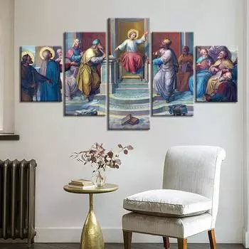 5 шт. Иисус Религия Вера Декор Плакат HD Печать Домашний Декор Без Рамки 5 Панель Современный Абстрактный Холст Настенное Искусство 5 Шт. Картины 20x35 20x45 20x55cm