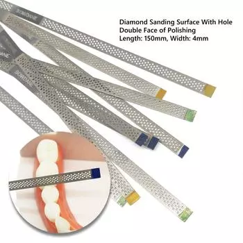 5 шт. или 10 шт. стоматологических 4 мм металлических полировальных палочек с отверстием, полировальная полоска с двухсторонним алмазным шлифованием поверхности, отбеливающие материалы для зубов 5 pcs Extra Fine