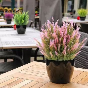 5 шт. имитация лаванды, не увядающая, декоративные, привлекательные, полезные, искусственные зеленые растения, макет сцены, товары для вечеринок пурпурно красный