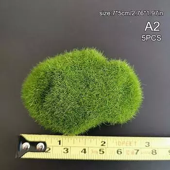 5 шт. имитация мха, искусственный мох, камни, шар, поддельное зеленое растение для домашнего сада, цветочный горшок, украшение, креативные поделки 3*5cm