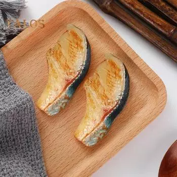5 шт. имитация мяса рыбы, реалистичная поддельная рыбная фигурка, украшение для стейка, фотореквизит, реалистичная ролевая игра, статуэтка для витрины, украшение для витрины 5pcs