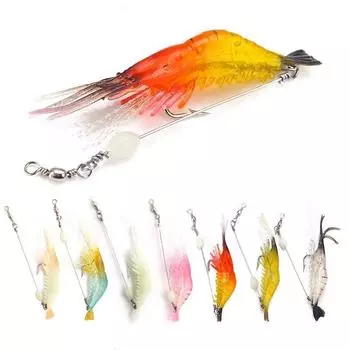 5 шт. имитация рыболовной наживки для креветок с крючком, мягкая наживка для креветок 5pcs