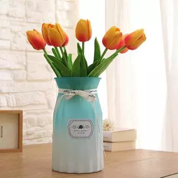 5 шт. Имитация тюльпана 34 см Искусственный тюльпан Поддельные цветы Искусственный тюльпан оптом Подарок на День матери для вазы Главная Кухня Свадьба Весна Украшения для вечеринки оранжевый