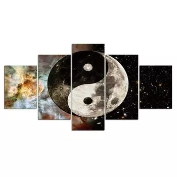 5 шт. Инь Ян Галактика Вселенная Декор 5 шт. холст картины настенное искусство HD печать без рамки современные абстрактные картины домашний декор 20x35 20x45 20x55cm