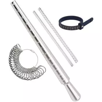 5 шт. инструмент для измерения ювелирных изделий, алюминиевый круглый стержень для размера кольца американского размера, инструмент для измерения размера кольца 0-13 5pcs