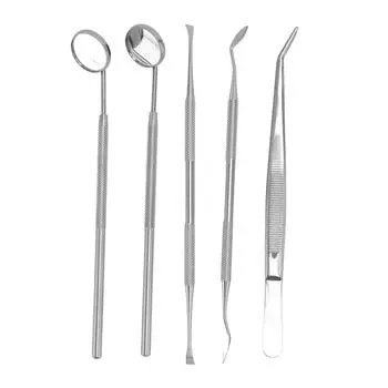 5 шт., инструменты для чистки зубов, скребок для зубного камня из нержавеющей стали, инструмент для ухода за полостью рта с 2 зеркалами для рта 2