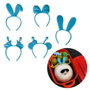 5 шт. инструменты для украшения бенто, обеденная коробка бенто, еда, головные уборы, буфет, сэндвич-топперы, декор для украшения бенто розовый