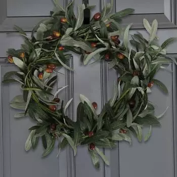 5 шт. Искусственная оливковая ветвь 72 см, искусственная зеленая ветвь с фруктами, подходит для семейной свадебной цветочной композиции, украшения интерьера офиса зелёный