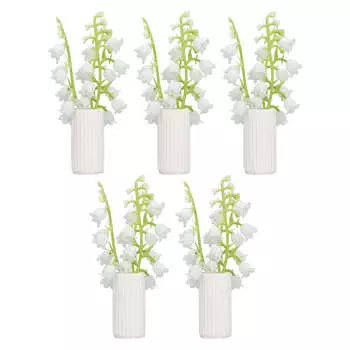 5 шт. искусственные цветы для кукольного домика, растения, реалистичные, универсальные, миниатюрные цветочные горшки, украшение для кукольного домика