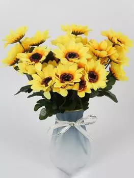 5 шт. искусственные цветы подсолнечника шелковые искусственные цветы для украшения стола гостиной свадебная цветочная композиция