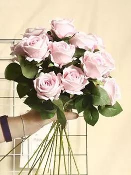 5 шт. искусственные цветы шелковая роза длинный стебель букет для свадьбы украшения дома искусственные цветы DIY венок поставки аксессуары горячий розовый