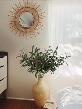 5 шт. искусственные оливковые ветви стебли искусственные оливковые ветви искусственные оливковые ветви с фруктами растения зелень для дома, свадьбы, офиса, декор зелёный