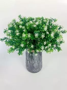 5 шт. искусственные пластиковые растения искусственные цветы Миланская трава анти-ультрафиолетовая невыцветающая садовая веранда окна наружное украшение белый