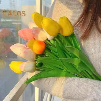 5 шт. искусственные тюльпаны, не засохшие, свадебный декор, долговечные красивые без полива, декор для садовой церемонии, имитация тюльпанов розовый